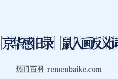 京华感旧录·鼠入画反义词是什么意思的图片